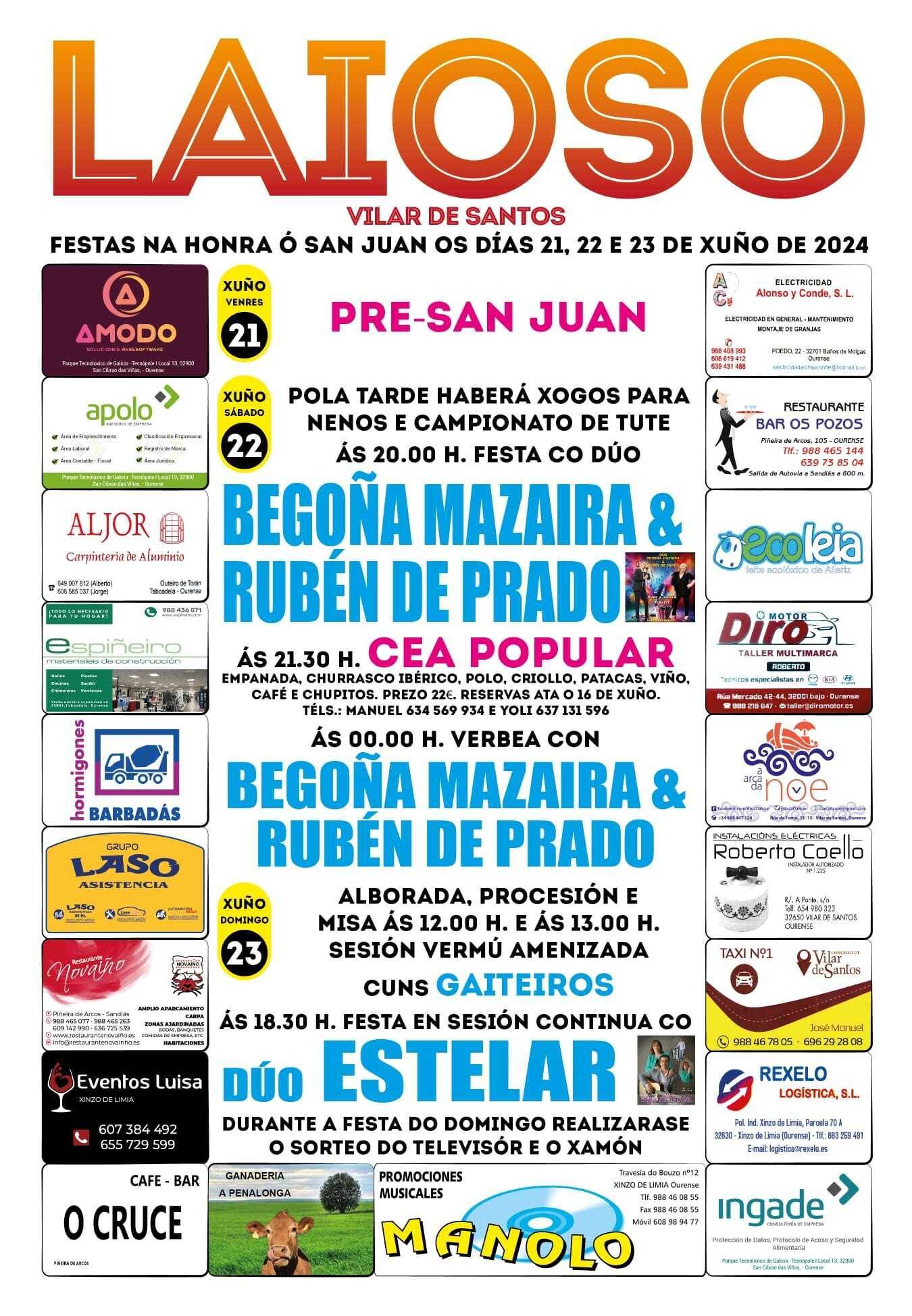 Cartel das festas de Laioso. | FOTO: Gráficas Cars.