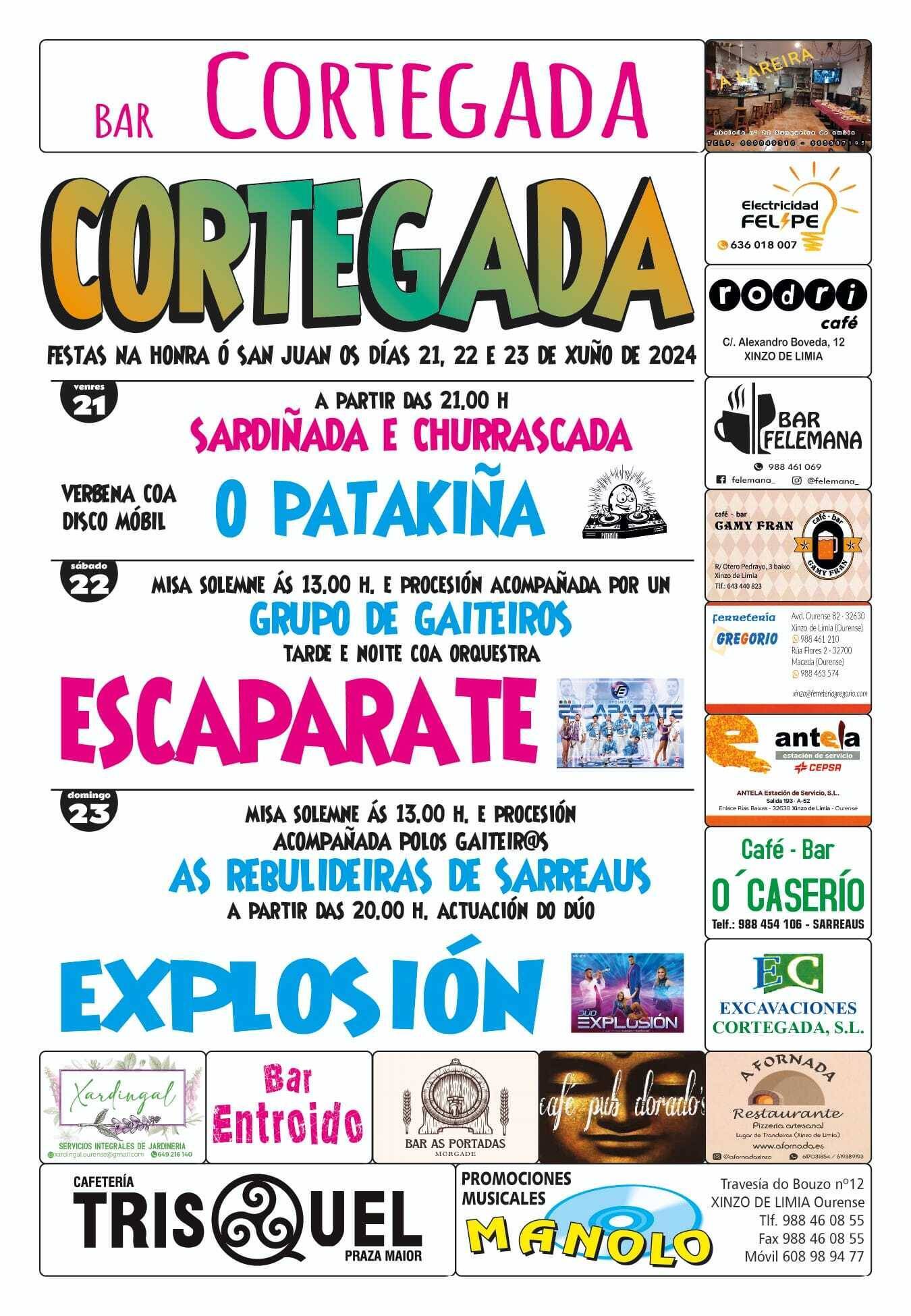 Cartel das festas de Cortegada. FOTO: Gráficas Cars