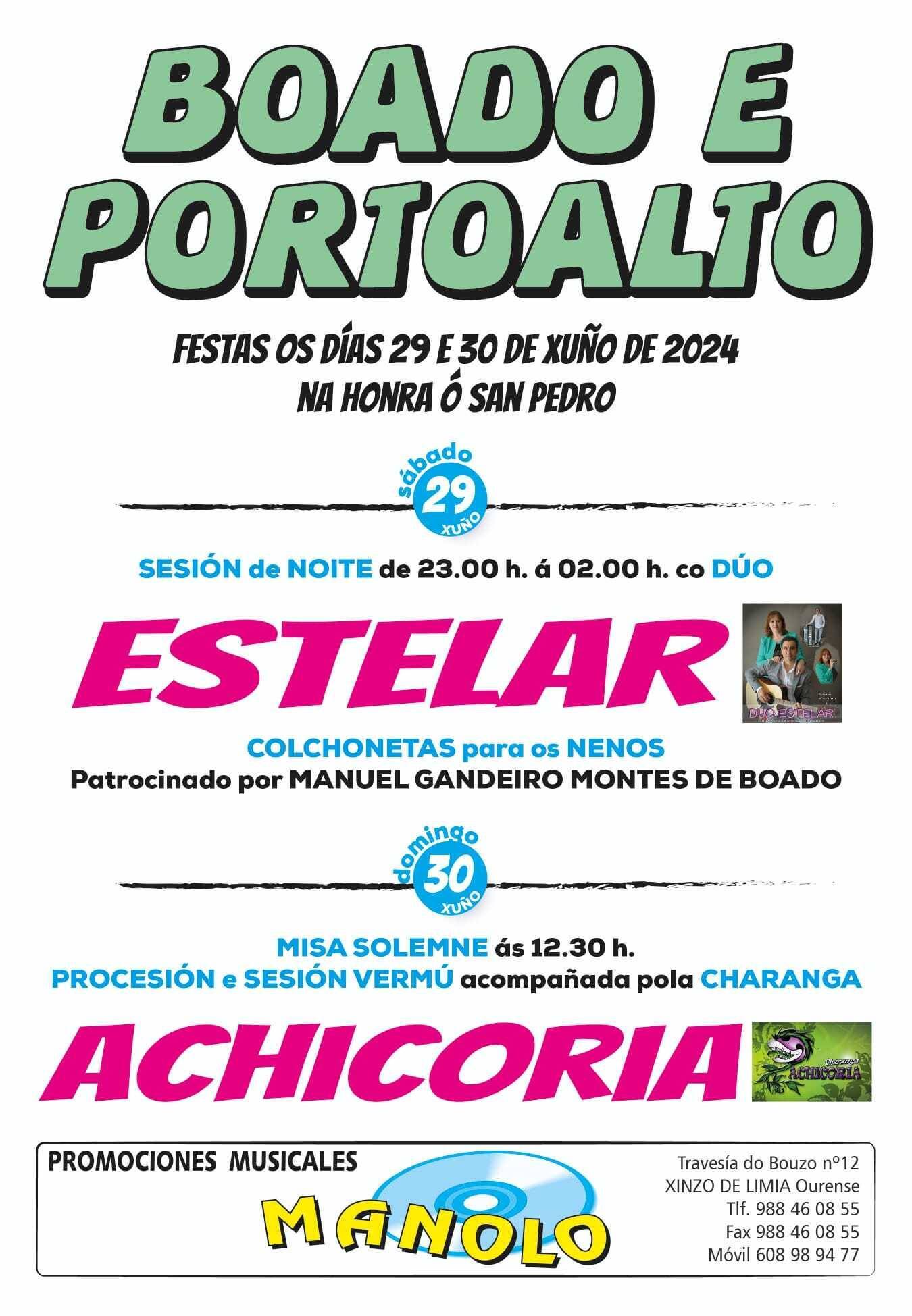 Cartel das festas de Boado e Portoalto. FOTO: Gráficas Cars.