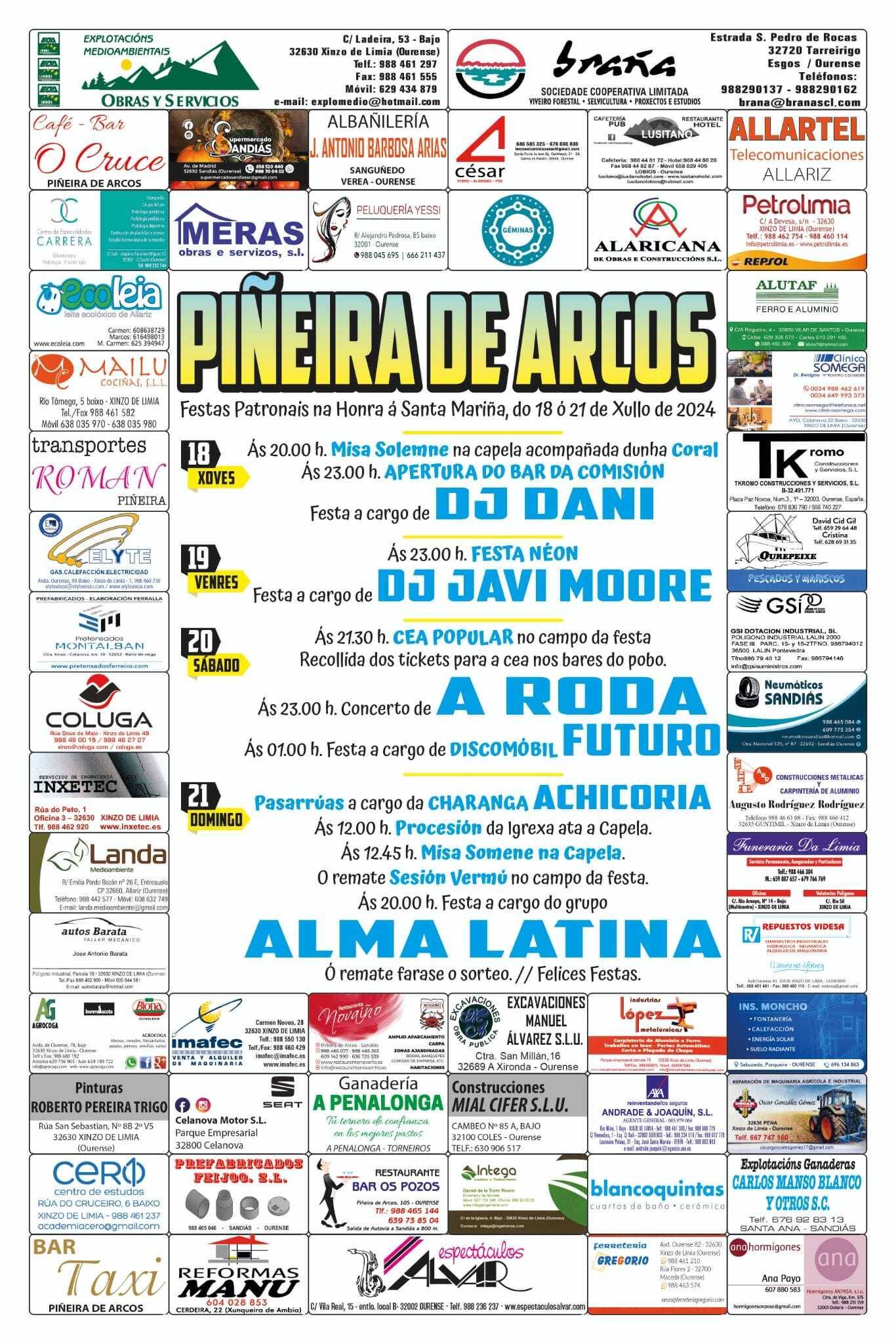Cartel das festas de Piñeira de Arcos. | FOTO: Gráficas Cars.