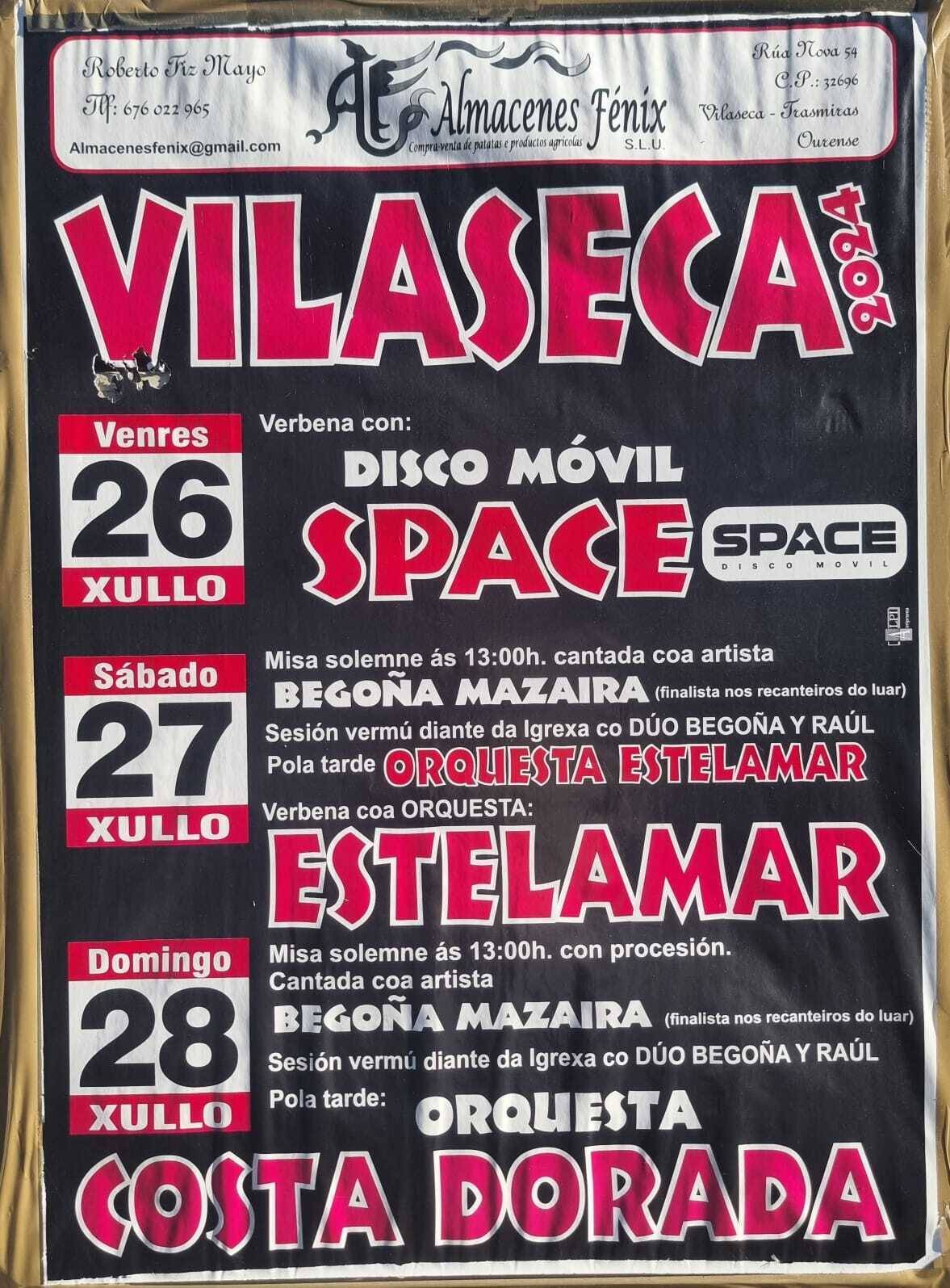 Cartel das festas de Vilaseca.