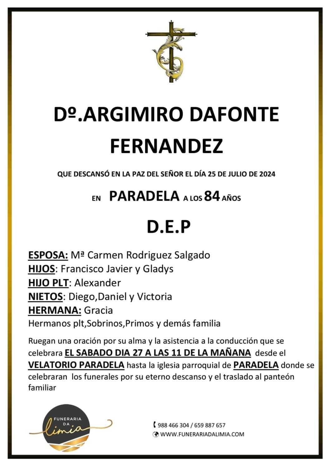 Argimiro Dafonte Esquela