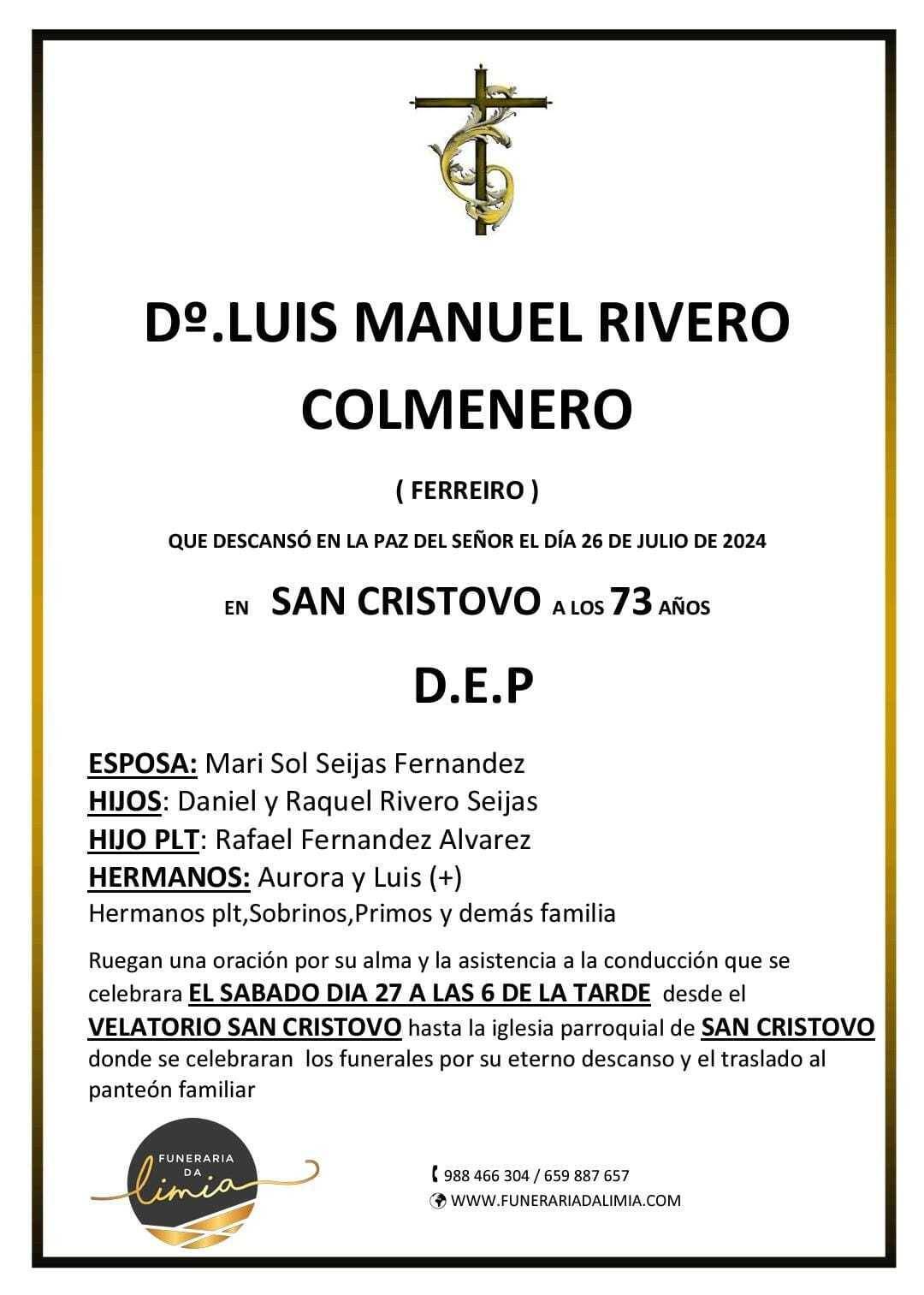 Esquela Luis Manuel Rivero