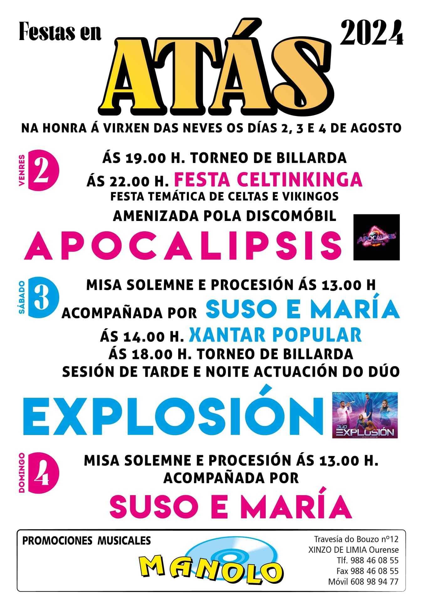 Cartel das festas de Atás. | FOTO: Gráficas Cars.