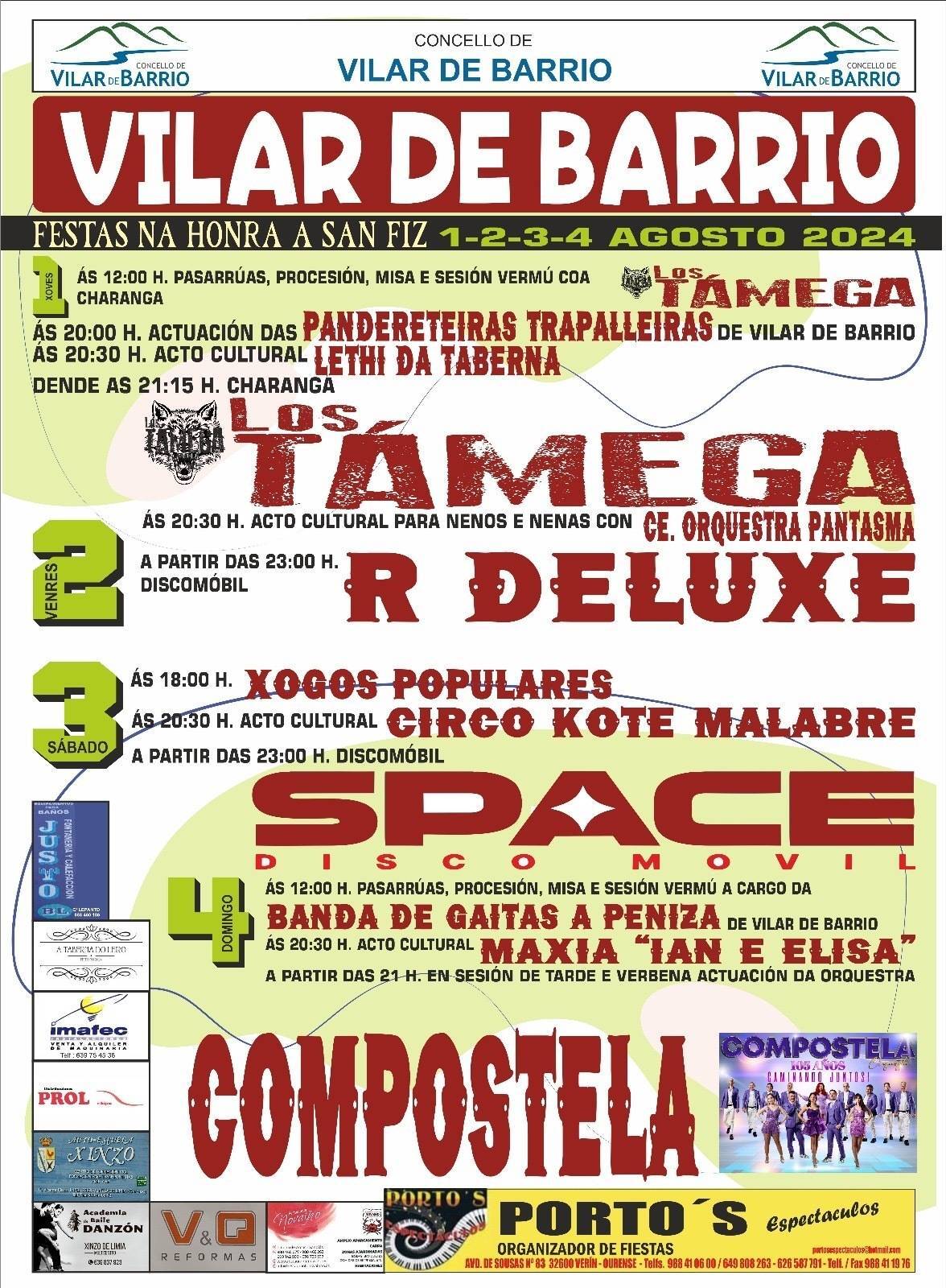 Cartel das festas de Vilar de Barrio.