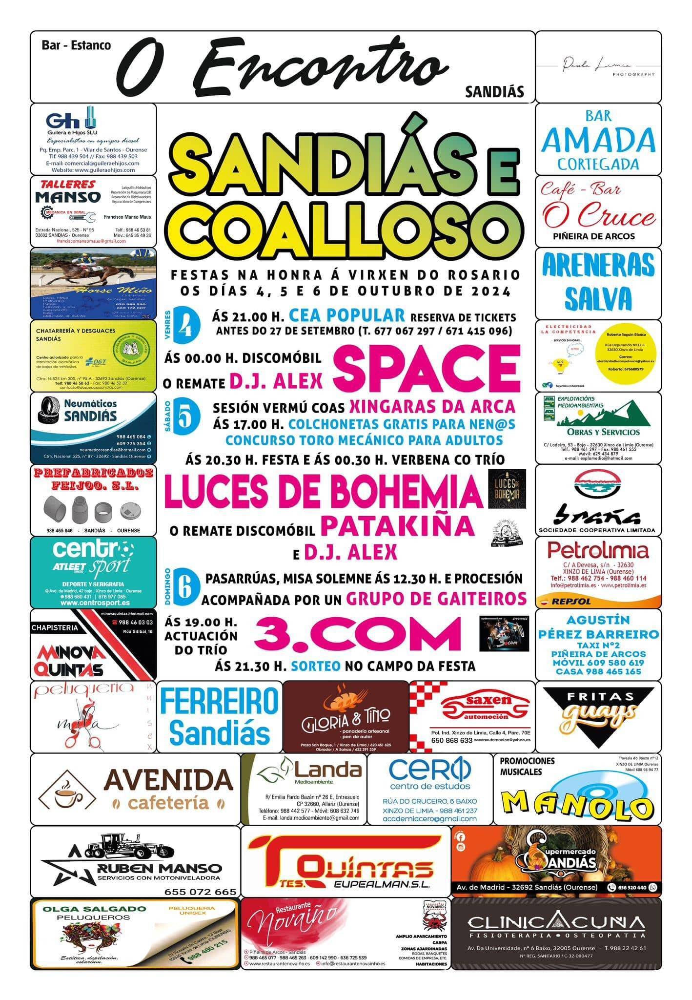 Cartel das festas de Sandiás e Coalloso.