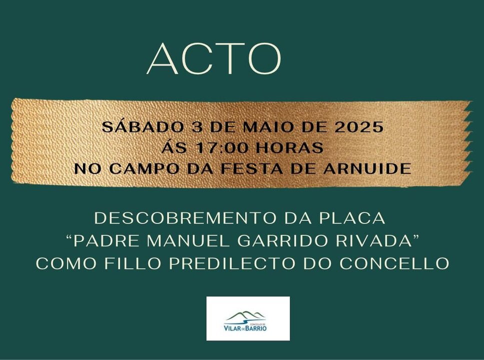 Acto de homenaxe ao Padre Garrido en Vilar de Barrio.