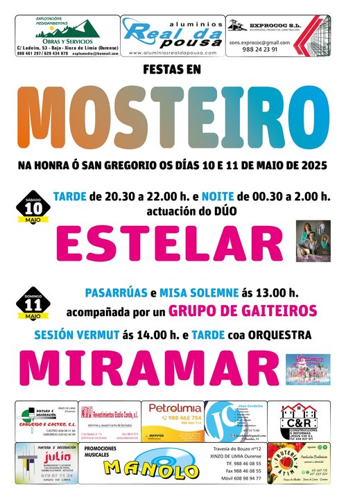 Cartel das Festas de Mosteiro. | FOTO: Gráficas Cars.