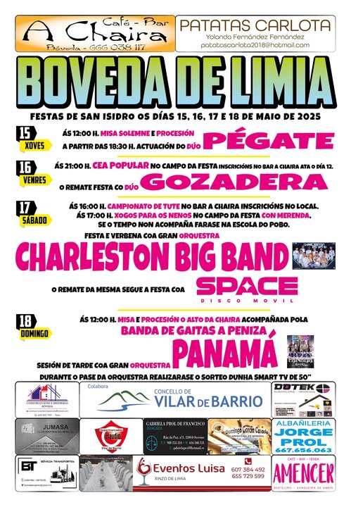 Cartel das festas de Boveda de Limia. | FOTO: Noelia Caseiro.