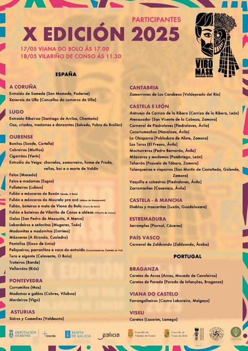 Programa da X Edición do ViboMask en Vilariño do Conso e Viana do Bolo.