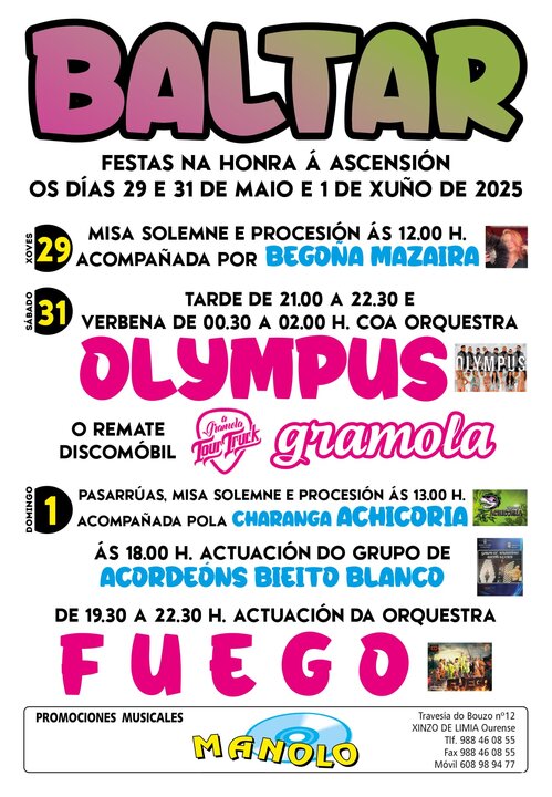 Cartel das Festas de Baltar. | FOTO: Noelia Caseiro.