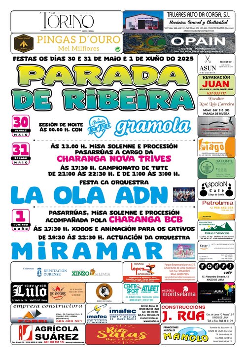 Cartel das Festas de Parada de Ribeira. | FOTO: Gráficas Cars.