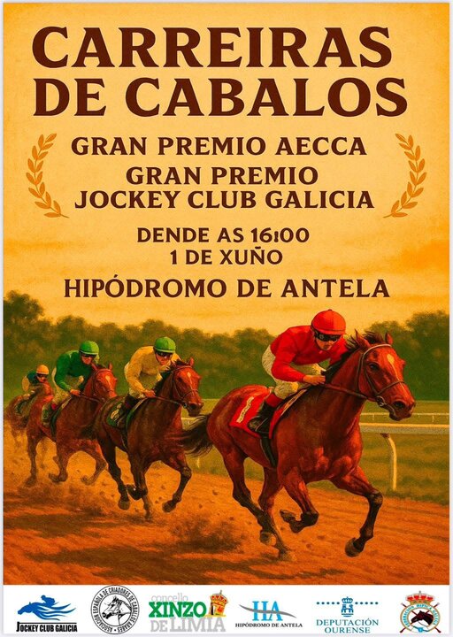 Carreiras de Cabalos o día 1 de xuño no Hipódromo de Antela.
