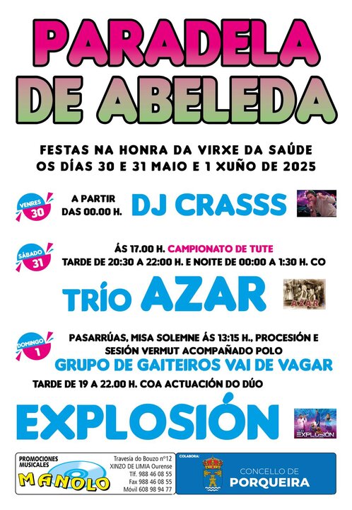 Cartel das festas de Paradela de Abeleda.