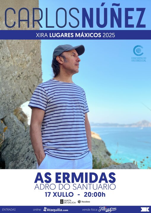 Cartel Carlos Núñez, As Ermidas, 17 xullo.