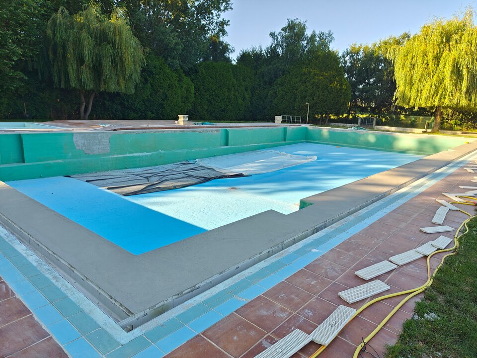 Estado actual das piscinas de Trasmiras a día 8 de xullo.