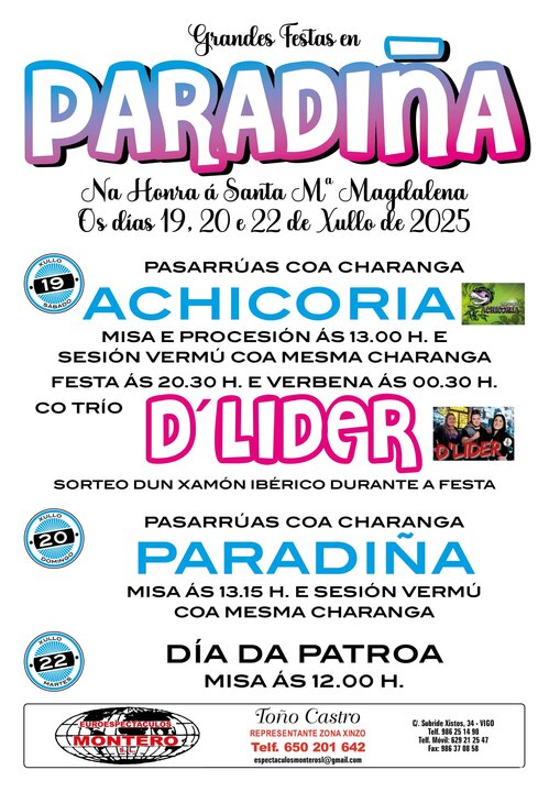 Cartel das festas de Paradiña. | FOTO: Gráficas Cars.