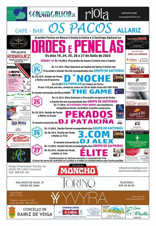 Cartel das festas de Ordes e Penelas. | FOTO: Gráficas Cars.
