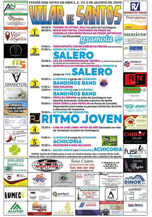 Cartel das Festas de Vilar de Santos.