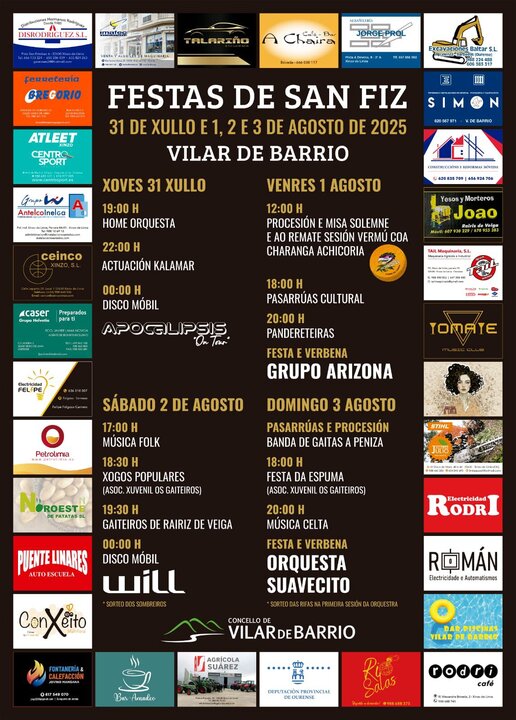 Cartel das festas de Vilar de Barrio.