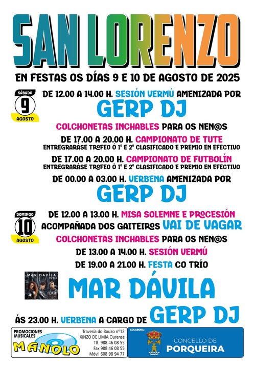 Cartel das festas de San Lorenzo.