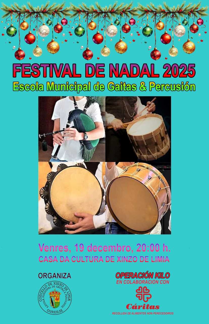 Festival de Nadal da Banda Municipal de Gaitas e Percusión de Xinzo de Limia.