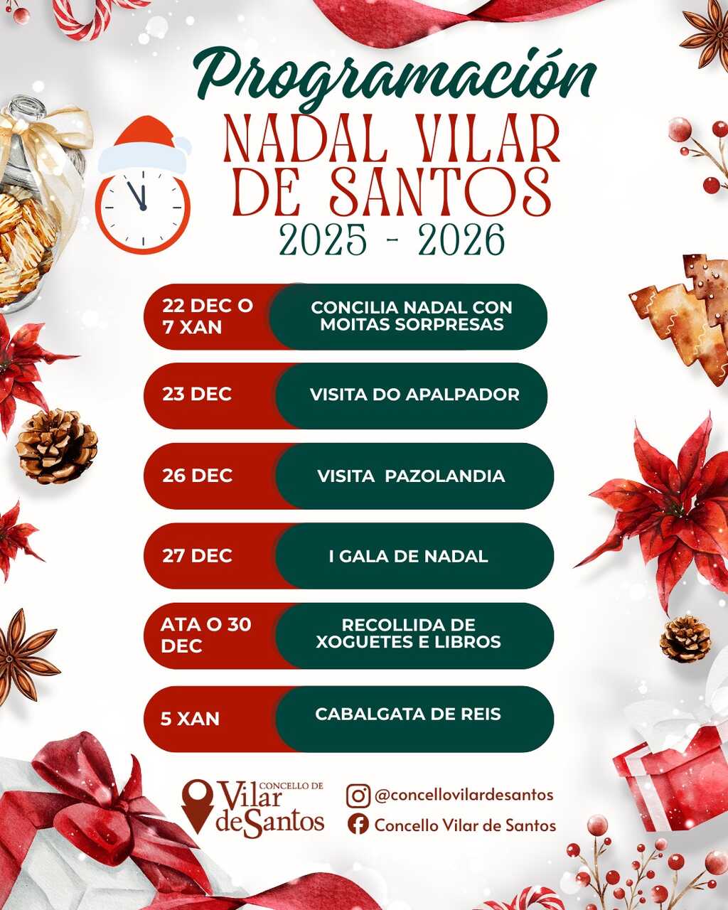 Programación de Nadal de Vilar de Santos.