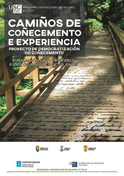 Cartel das xornadas "Camiños de Coñecemento e Experiencia".