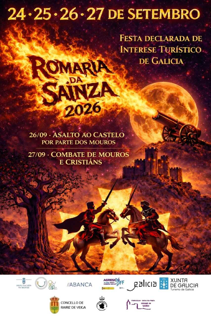 Cartel oficial de la Romaría da Saínza 2026, que confirma sus fechas para esta edición.