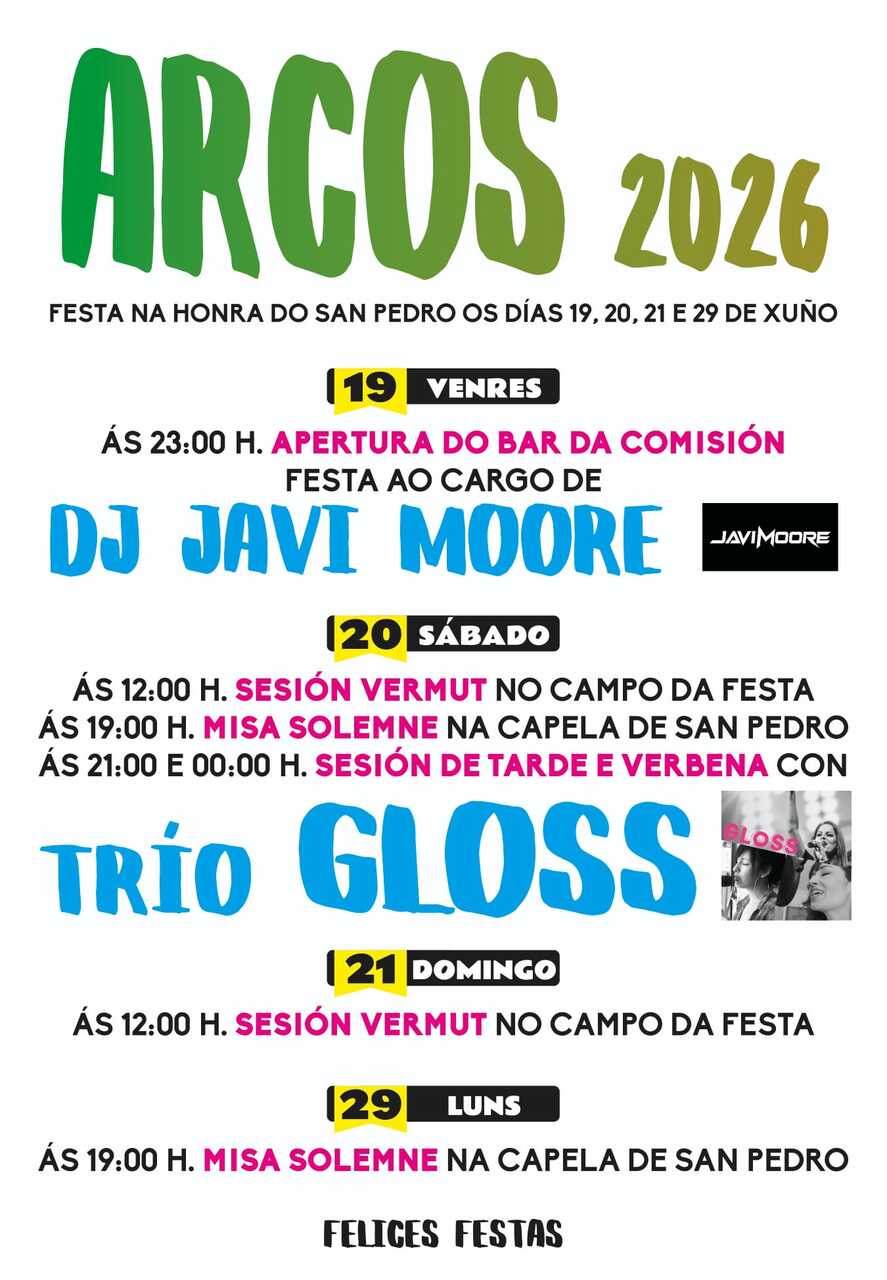 Cartel das festas de Arcos | FOTO: Gráficas Cars.