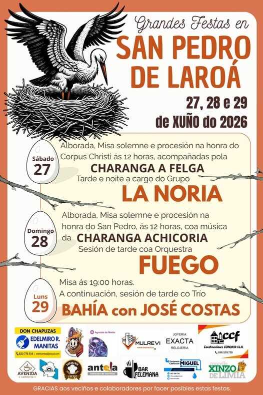 Cartel das Festas de San Pedro de Laroá.