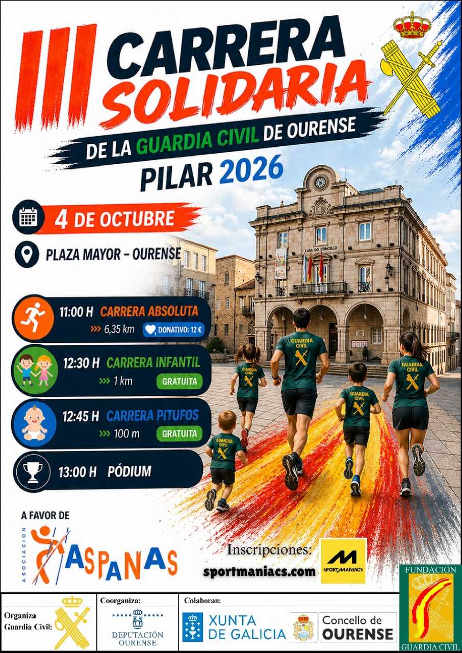 La Plaza Mayor de Ourense será el punto de salida y llegada de las pruebas.